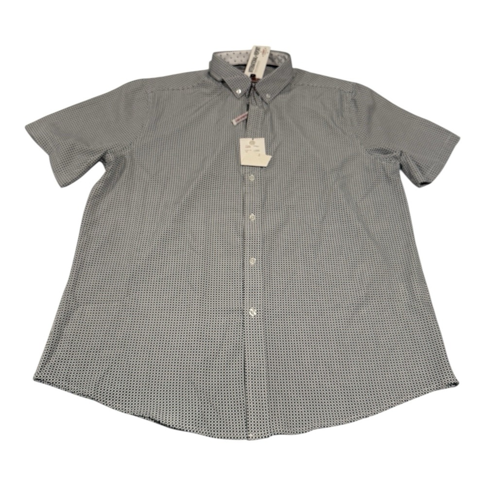International Report Button Down Shirt Men's‎ XL Blue 4 Way Stretch Collared NWT